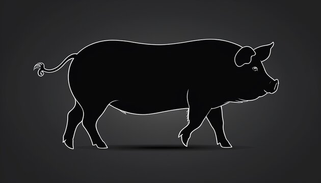 Graphic Design of Pig Silhouette in Vector Illustration