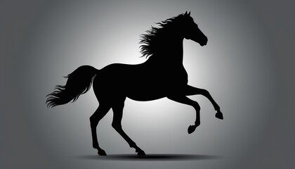 Obraz na płótnie Canvas Graphic Design of Black Shadow Silhouette of Wild Horse