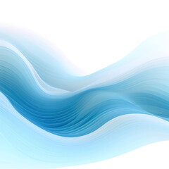 Fluid Color, wavy cloud of lines with light blue on transparent png.
