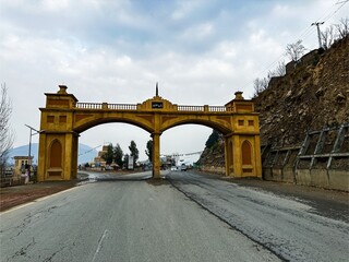 Fototapeta na wymiar Swat Gateway Bab-e-Swat arch tourist attraction iconic landmark entrance to capturing the essence of Pakistan's tourism hub