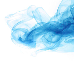 A blue abstract smoke isolated  on transparent png.
