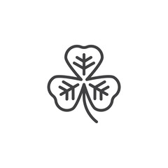 Shamrock flower line icon