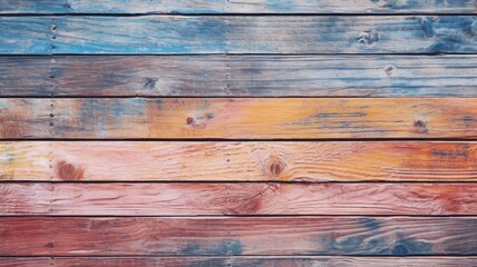 Colorful vintage wooden top texture background. Exuberant image. generative ai