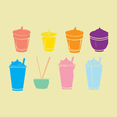 set of cups, glass set vector design