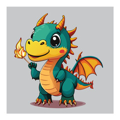 Fototapeta premium Cute baby dragon