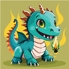 Obraz premium Cute baby dragon