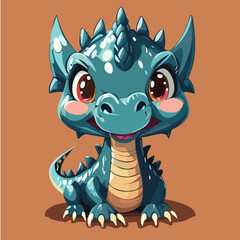 Obraz premium Cute baby dragon