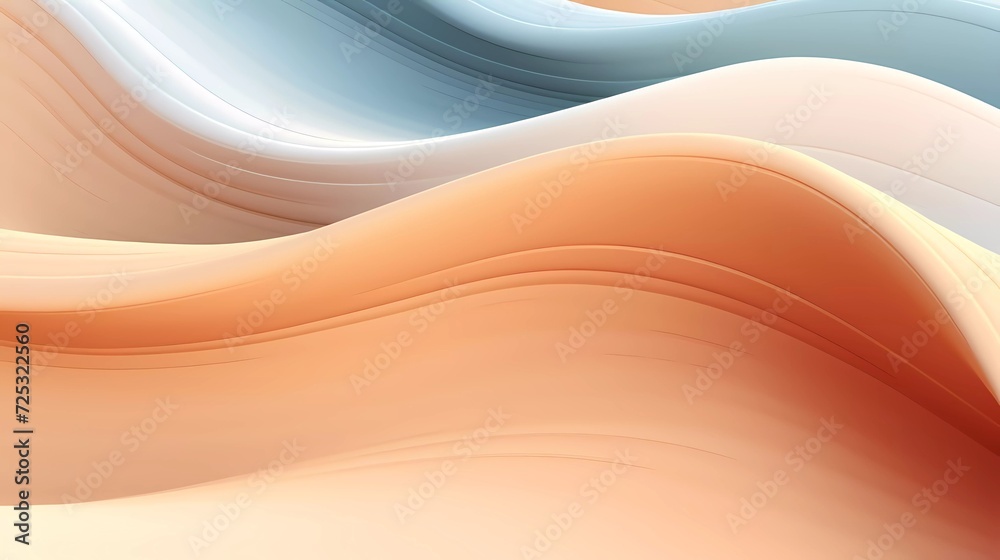 Sticker 3d abstract background with wavy muted colors. generative ai