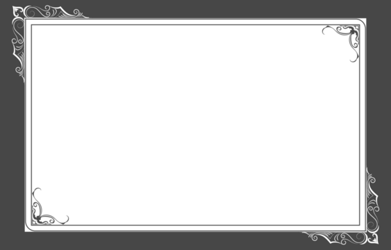 Black frame for name tag Vintage line prayer frame pattern for decoration.
