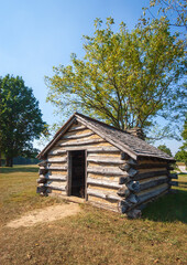 Cabins at Valley Forge National Historical Park, Revolutionary War encampment, northwest of Philadelphia, in Pennsylvania, USA
