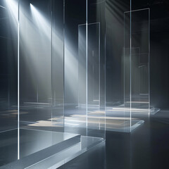 Transparent glass stage background