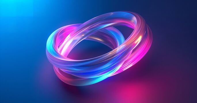 A portal of neon! A mesmerizing ring of glowing gas, its rainbow hues pulsating against a stark black backdrop