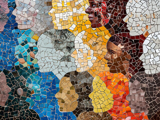 Mosaic puzzle portraying the diversity within the Parkinson's community.