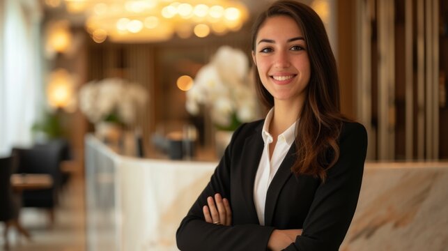 Confident Female Hotel Receptionist