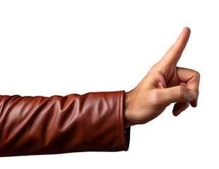 human hand with pointing gesture with transparent background