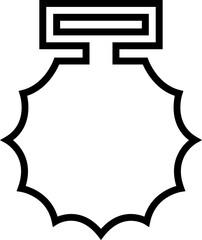Medal template icon vector. Award shape illustration sign in trendy linear style with editable stock. Winner or victory badge medal. Medal laser cutting symbol isolated on transparent background.