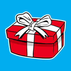 Isolated christmas gift cartoon illustration