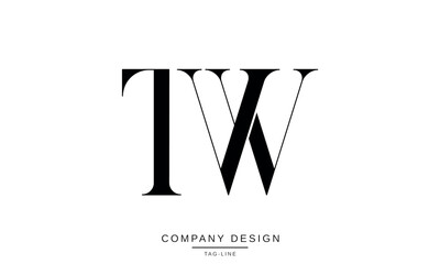 TW, WT, Abstract Letters Logo Monogram