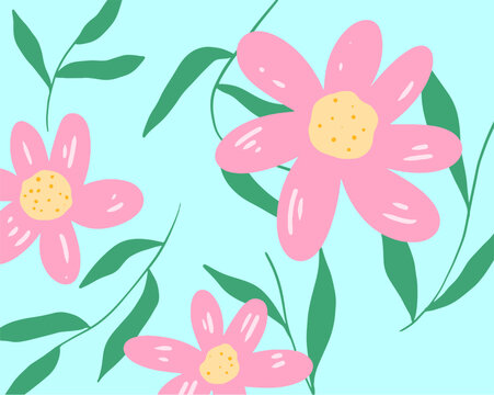 flowers and leaves background design for templates.