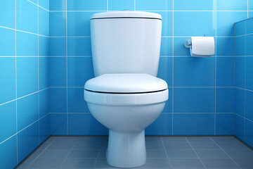 3d rendering of a white toilet in a classic room with white walls