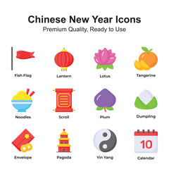 Grab this beautifully designed chinese new year icons set