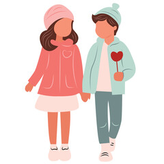 happy couple in love vector illustration Valentine's day