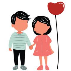 happy couple in love vector illustration Valentine's day