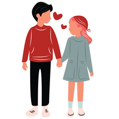 happy couple in love vector illustration Valentine's day