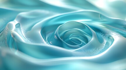 Serenity Swirls: Aloe vera leaf captured in a mesmerizing 3D swirl, exuding tranquil hues and fluid motion.