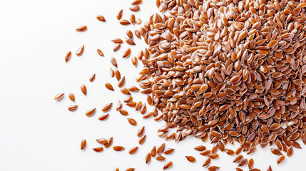 Flax seeds isolated on white background.Healthy food.