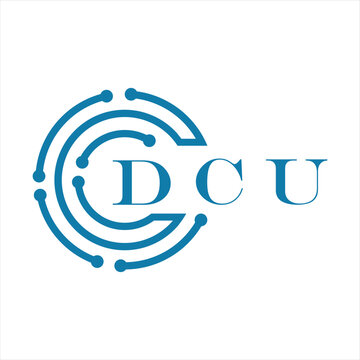 DCU letter design. DCU letter technology logo design on white background. DCU Monogram logo design for entrepreneur and business