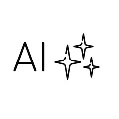 Artificial Intelligence vector icon. Isolated AI Generate sign design.