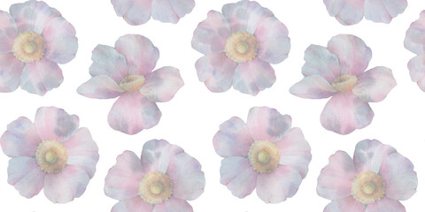 seamless floral pattern, delicate rosehip flowers on a white background
