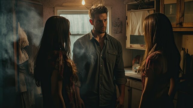 Tensions rise at home as a man and woman grapple with the aftermath of a cheating affair, leading to conflict and potential breakup.