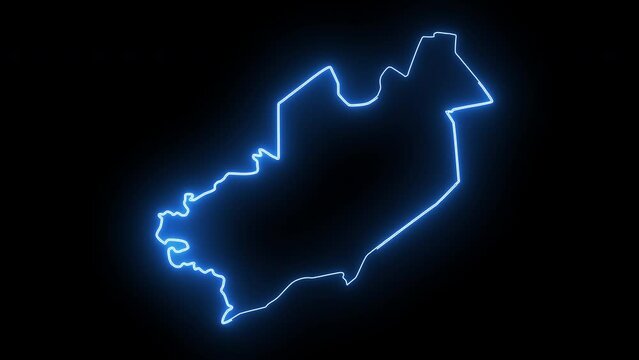 Animated map of Antipolo in the Philippines with a glowing neon effect