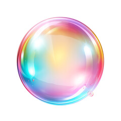 Realistic transparent colorful soap bubble clip art