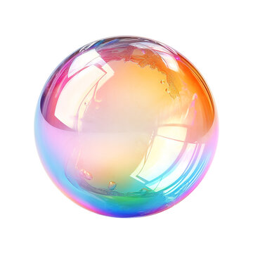 Realistic transparent colorful soap bubble clip art