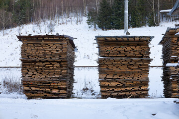 Deski, stos desek, tartak © Ignacy