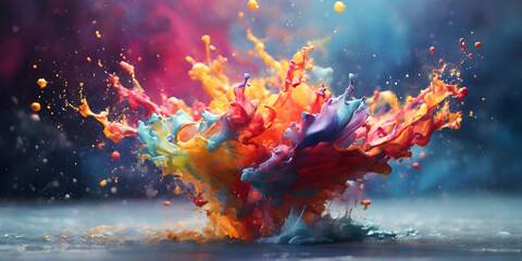 Obraz na płótnie Canvas color collision explosion splash scatter 2