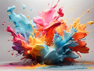 color collision explosion splash scatter 3