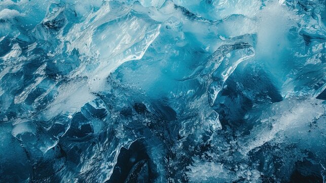 Blue ice texture. Generative AI