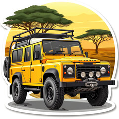 Africa travel theme stickers for print on demand or a t-shirt design concept