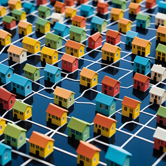 Fototapeta premium Miniature Network World