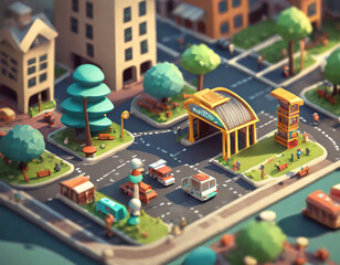 Obraz premium city street in the city