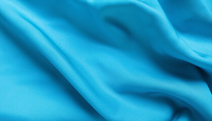 Obraz premium Abstract cyan blue sapphire color fabric texture background. beautiful design with wavy folds