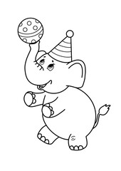 Line illustration of elephant