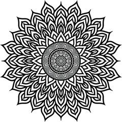 Beautiful floral pattern mandala art isolated on a white background, decoration element for meditation poster, yoga, banner, henna, invitation, cover page, design element mandala art, vector art