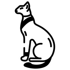 Cat glyph and line vector illustration