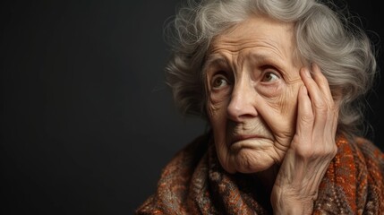 portrait of a angry grandma, elderly woman person face