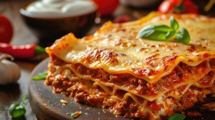 tasty italian meat lasagne pasta